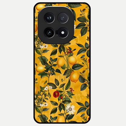  Golden Lemon Field Glass Case for iQOO 15 back cover – full design glossy printed glass finish