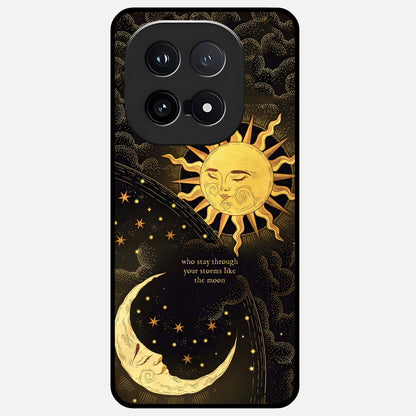  Golden Lunar Love Glass Case for iQOO 15 back cover – full design glossy printed glass finish