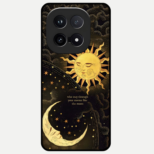  Golden Lunar Love Glass Case for iQOO 15 back cover – full design glossy printed glass finish