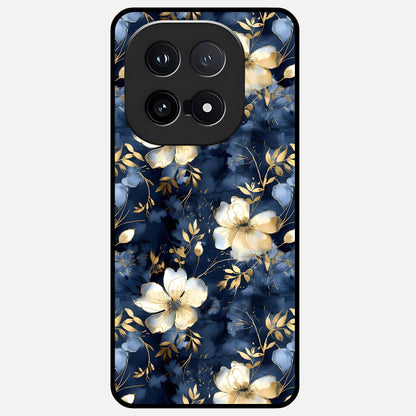  Golden Midnight Bloom Glass Case for iQOO 15 back cover – full design glossy printed glass finish