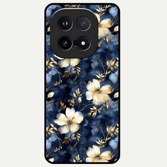  Golden Midnight Bloom Glass Case for iQOO 15 back cover – full design glossy printed glass finish