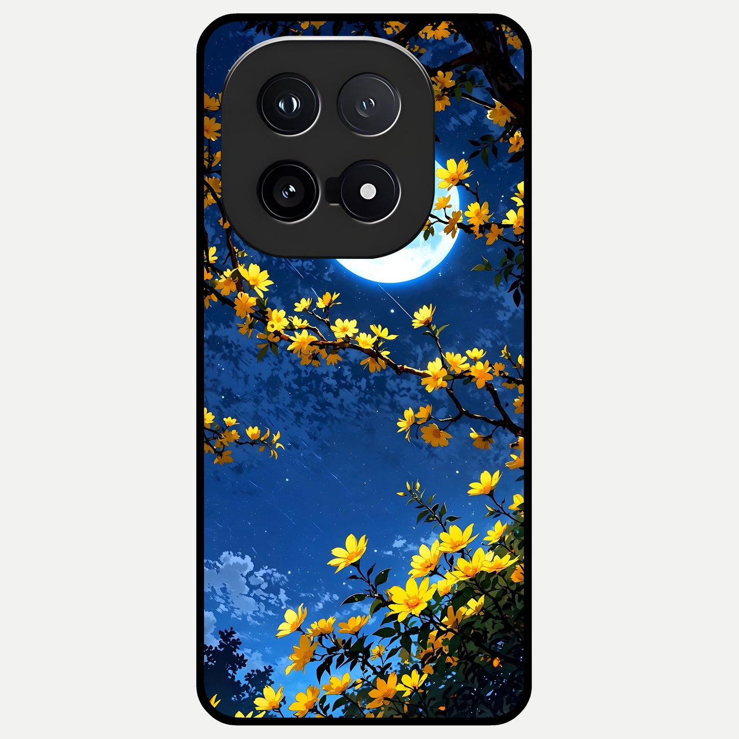  Golden Night Glow Glass Case for iQOO 15 back cover – full design glossy printed glass finish