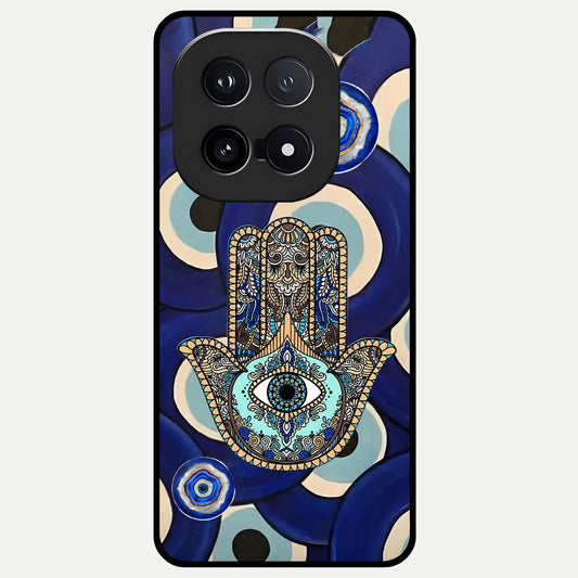  Hamsa Divine Guard Glass Case for iQOO 15 back cover – full design glossy printed glass finish