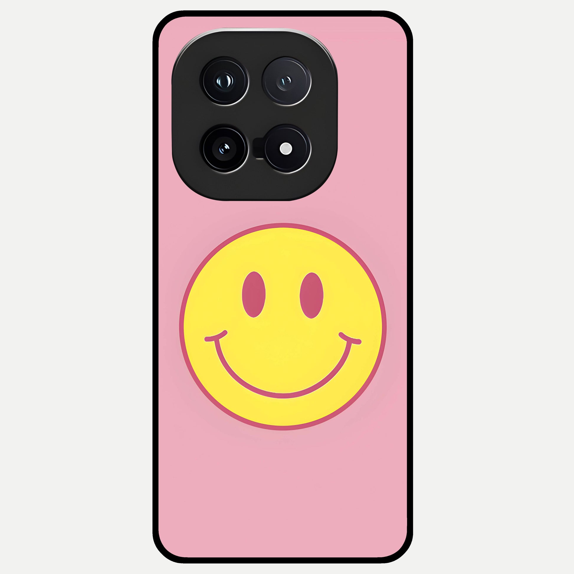  Happy Pink Mood Glass Case for iQOO 15 back cover – full design glossy printed glass finish
