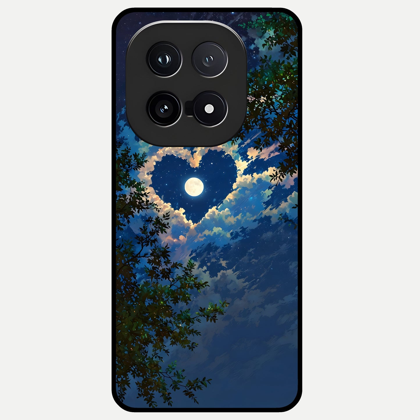  Heart With Moon Sky Glass Case for iQOO 15 back cover – full design glossy printed glass finish