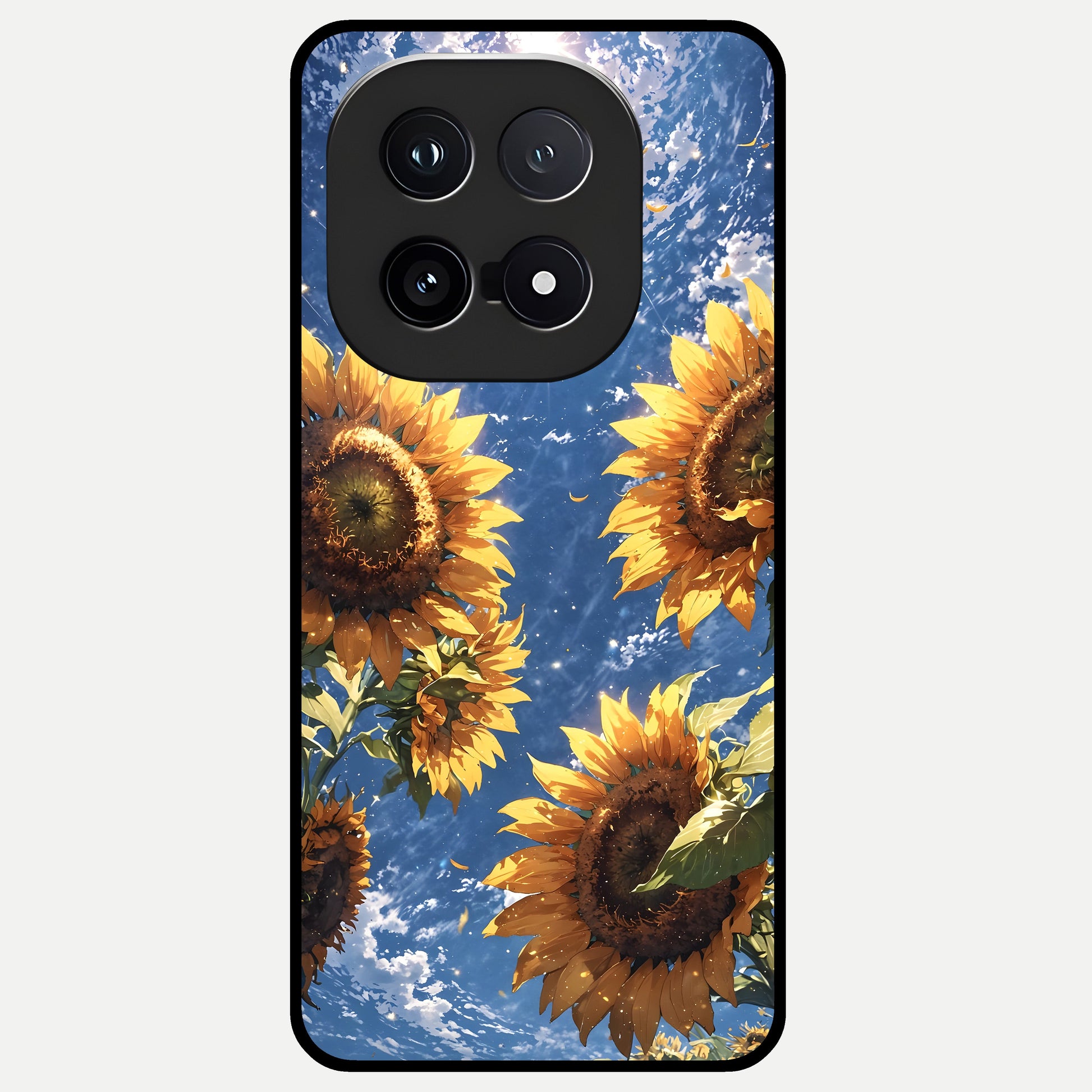  Heavenly Sunflower Rise Glass Case for iQOO 15 back cover – full design glossy printed glass finish