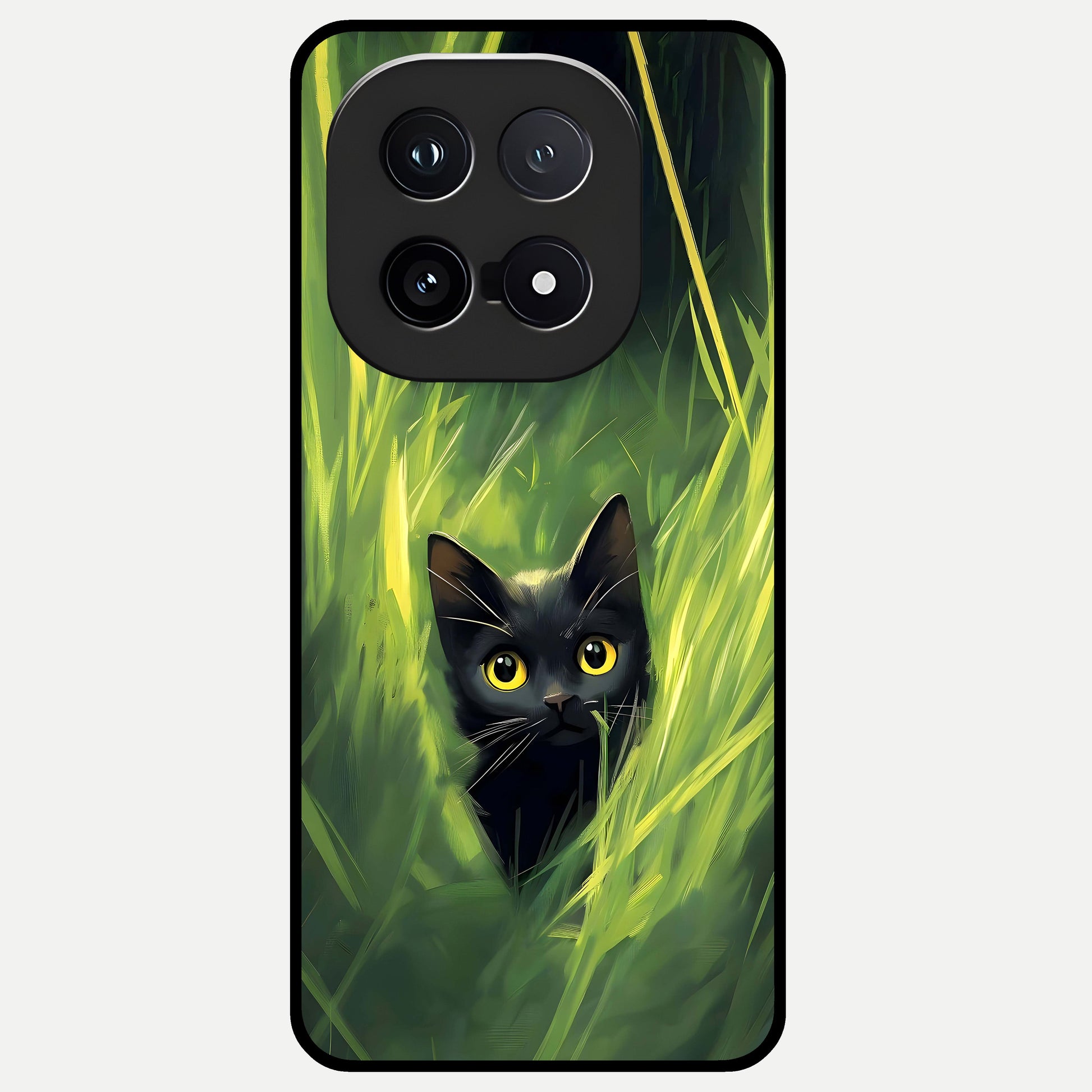  Hidden Cat Whisper Glass Case for iQOO 15 back cover – full design glossy printed glass finish