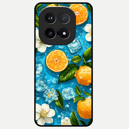  Ice Cube With Orange Glass Case for iQOO 15 back cover – full design glossy printed glass finish