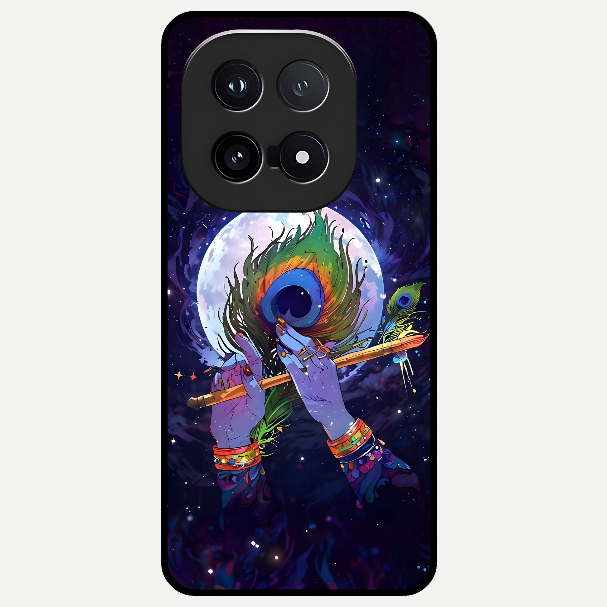  Krishna Hands Art Glass Case for iQOO 15 back cover – full design glossy printed glass finish