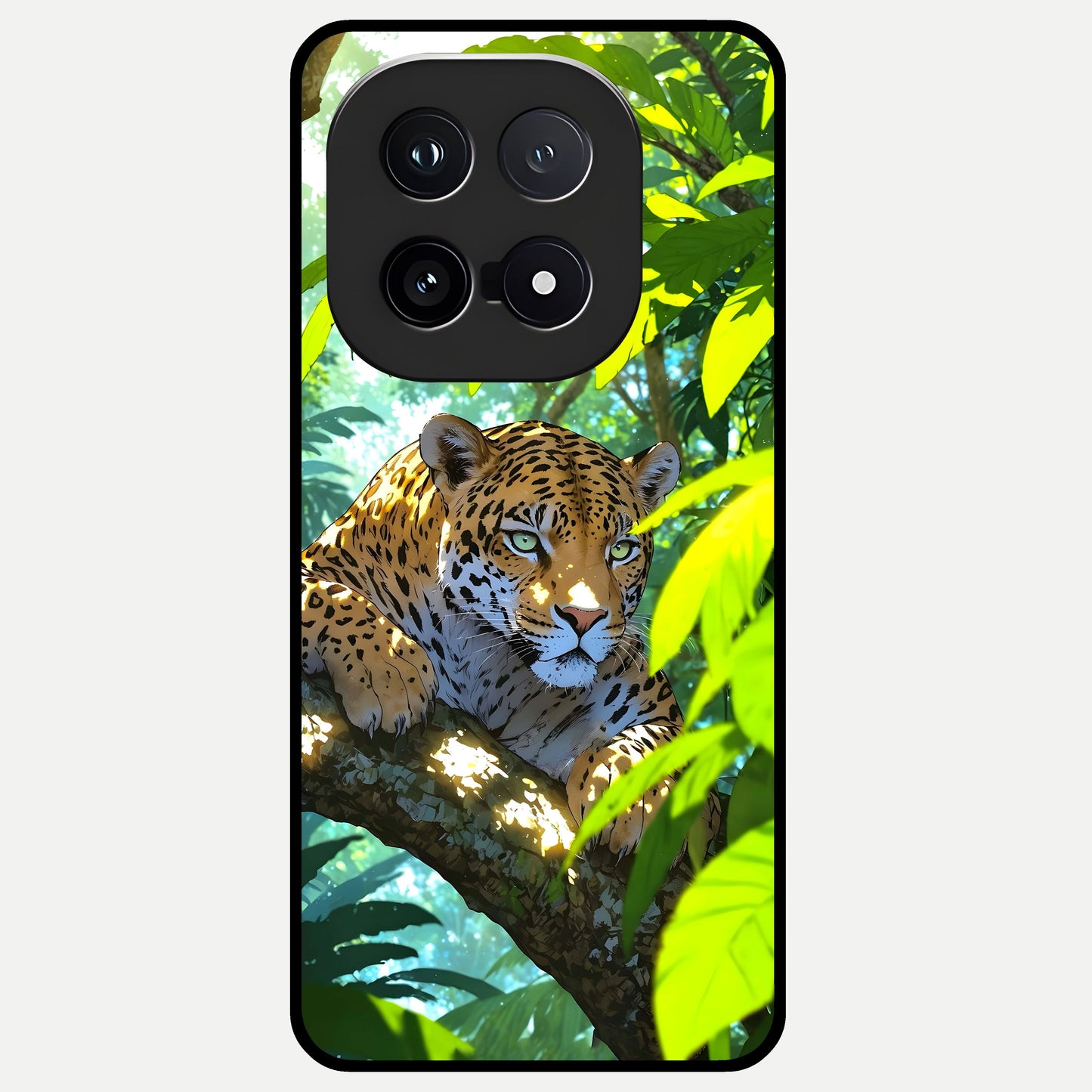  Leopard in Jungle Glass Case for iQOO 15 back cover – full design glossy printed glass finish