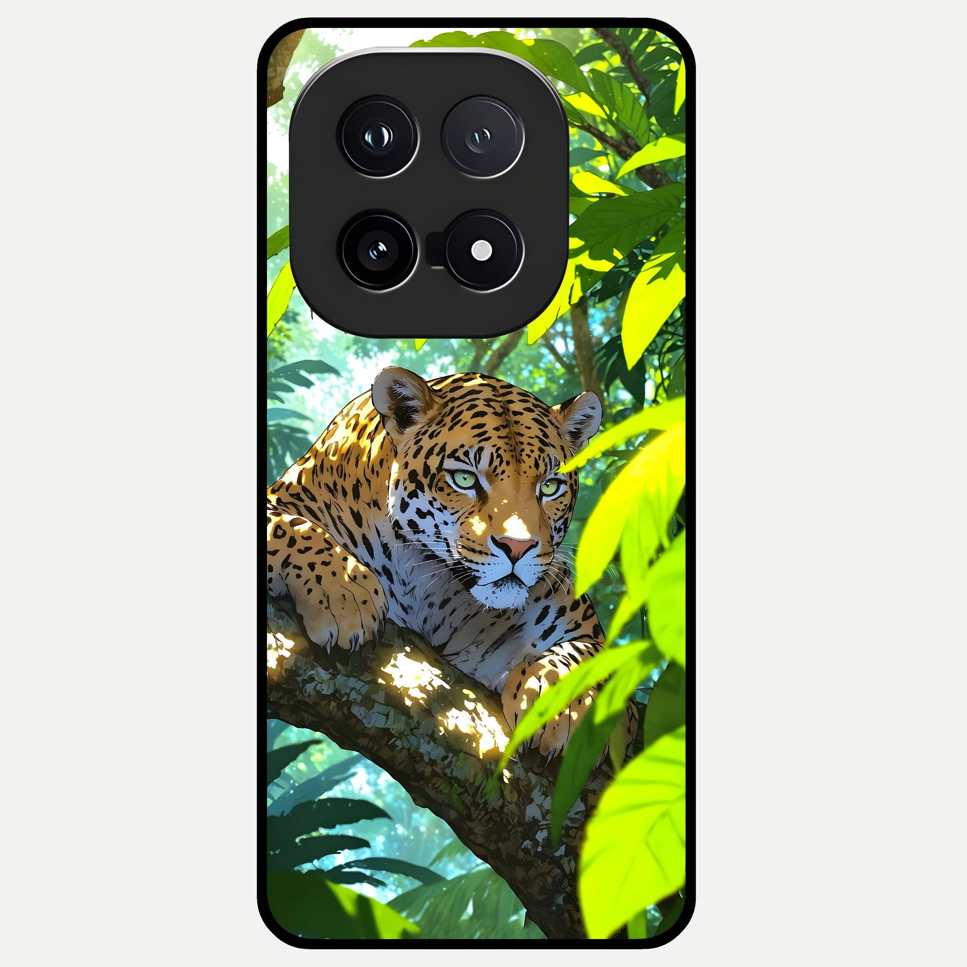  Leopard in Jungle Glass Case for iQOO 15 back cover – full design glossy printed glass finish