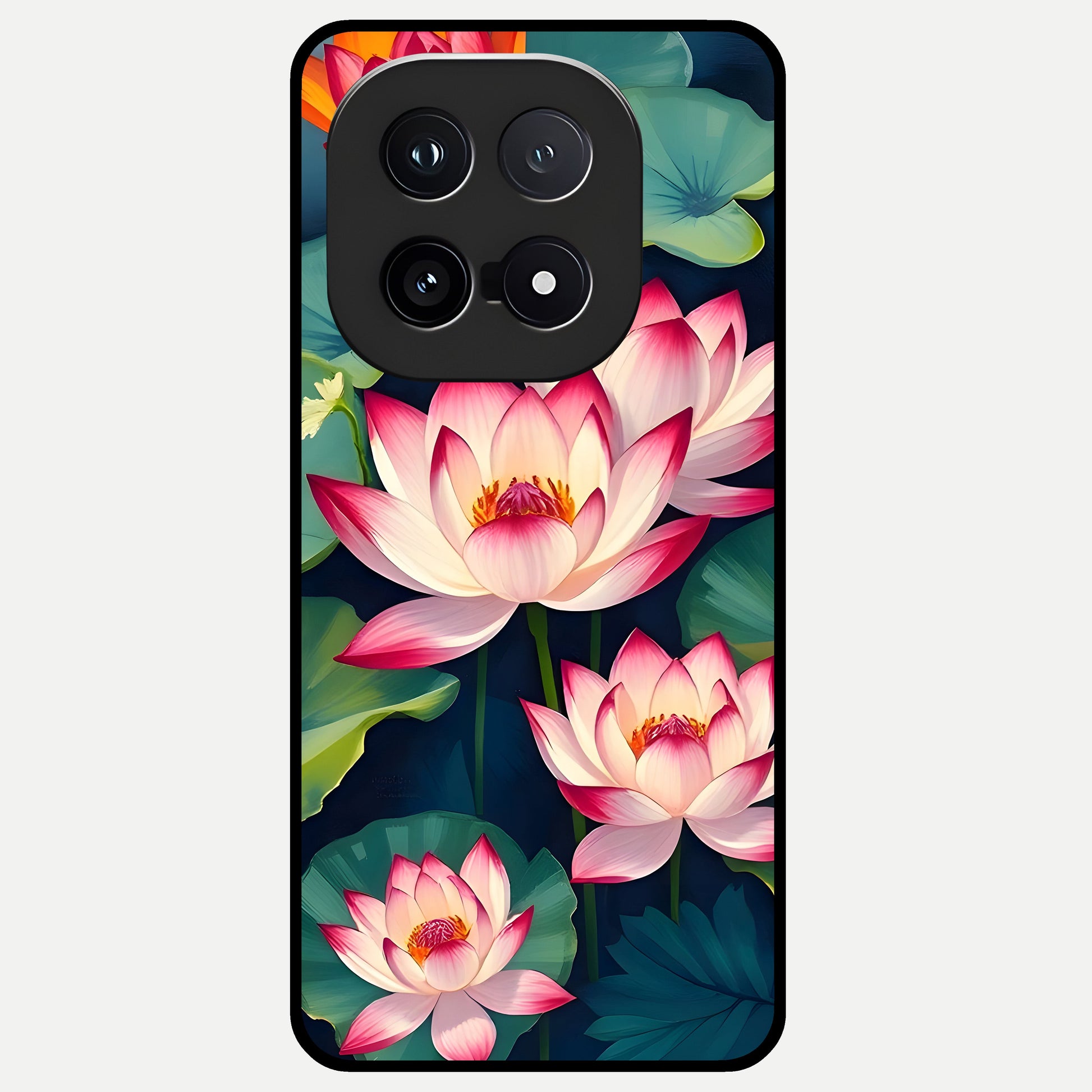  Lotus Dream Serenity Glass Case for iQOO 15 back cover – full design glossy printed glass finish