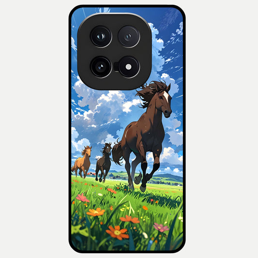  Majestic Horses Galloping Glass Case for iQOO 15 back cover – full design glossy printed glass finish