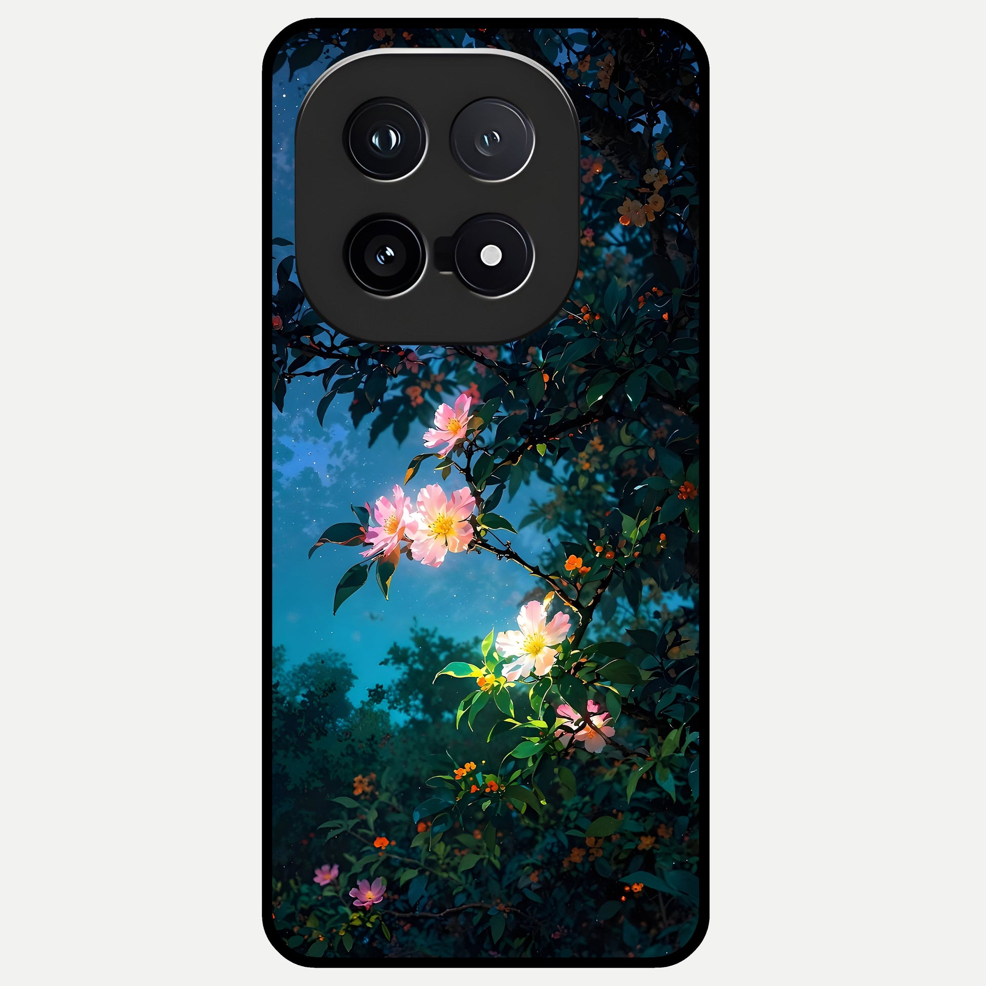  Midnight Bloom Glow Glass Case for iQOO 15 back cover – full design glossy printed glass finish