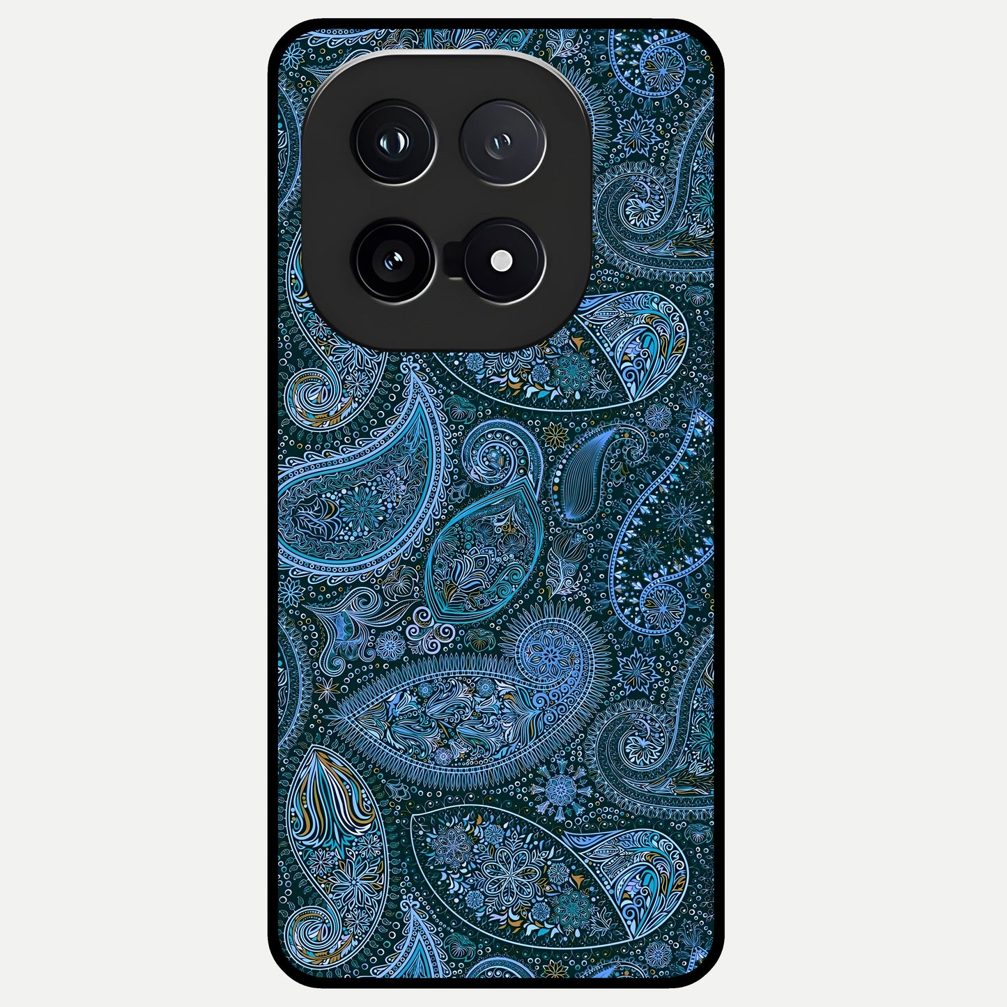  Midnight Paisley Glow Glass Case for iQOO 15 back cover – full design glossy printed glass finish