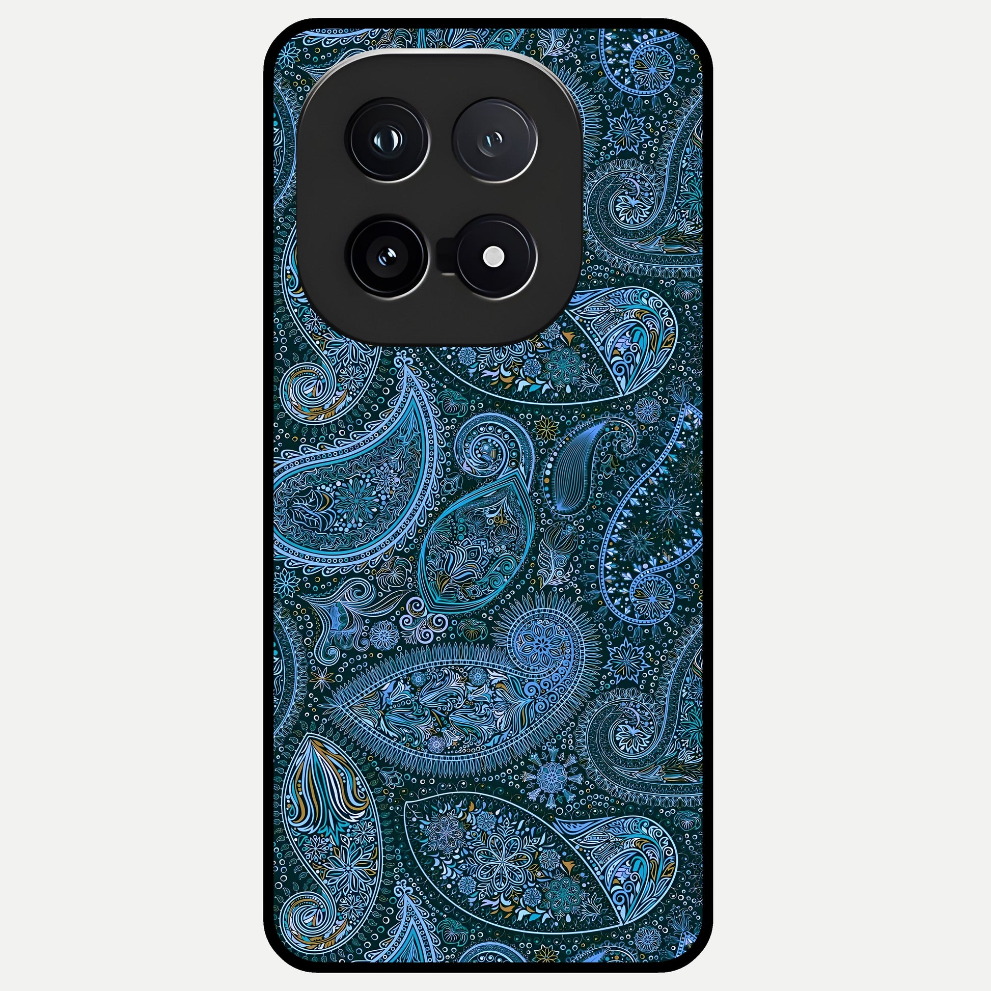  Midnight Paisley Glow Glass Case for iQOO 15 back cover – full design glossy printed glass finish