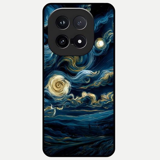  Midnight Sky Whirl Glass Case for iQOO 15 back cover – full design glossy printed glass finish