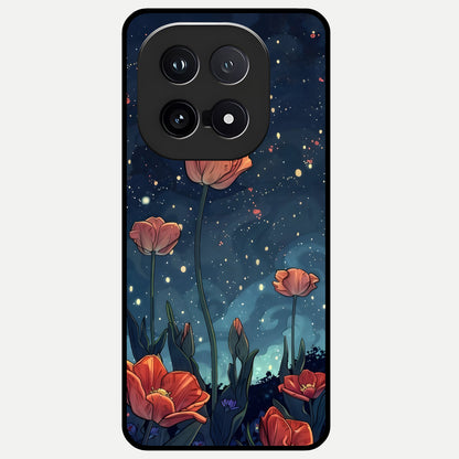 Midnight Tulip Glow Glass Case for iQOO 15 back cover – full design glossy printed glass finish