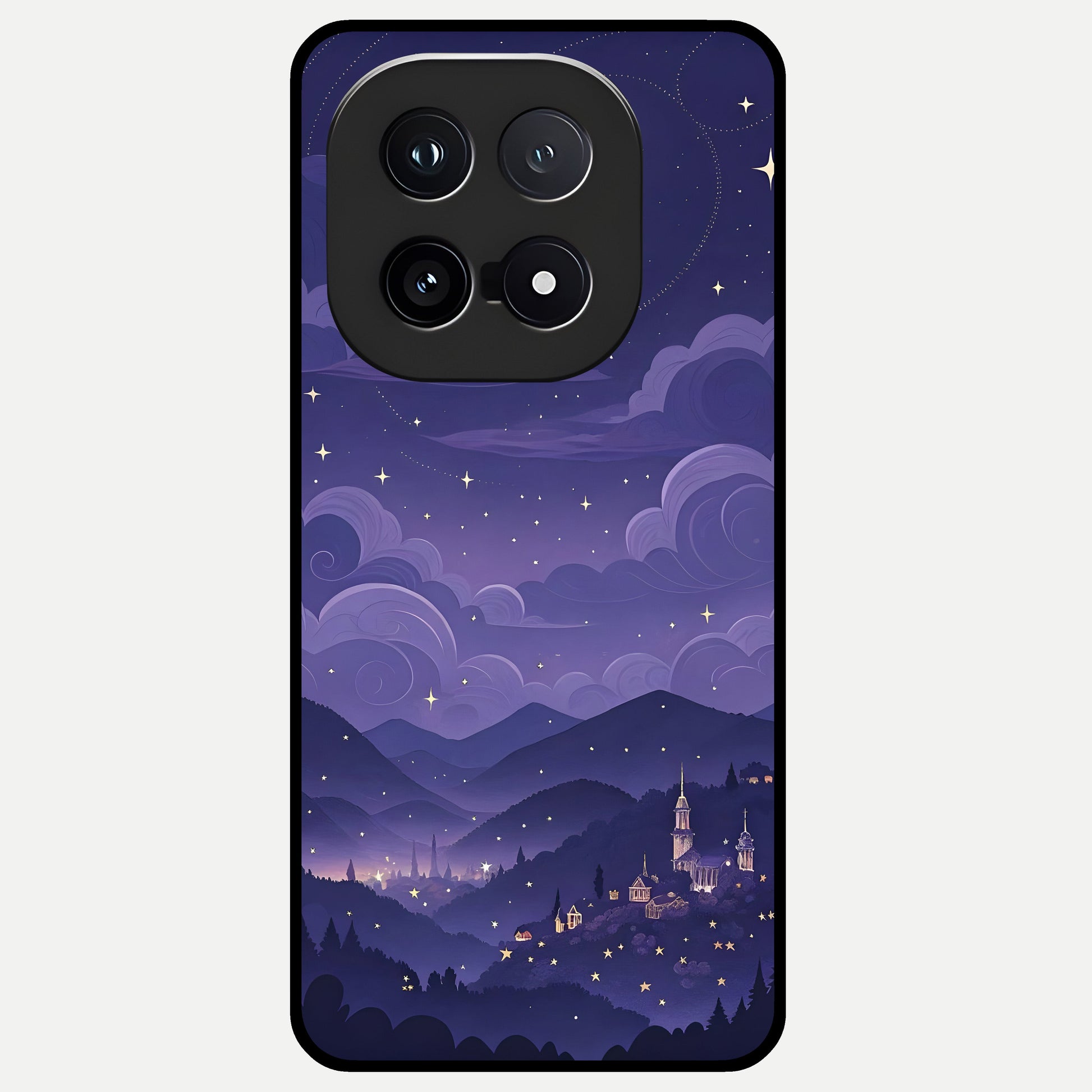  Minimal Night View Glass Case for iQOO 15 back cover – full design glossy printed glass finish