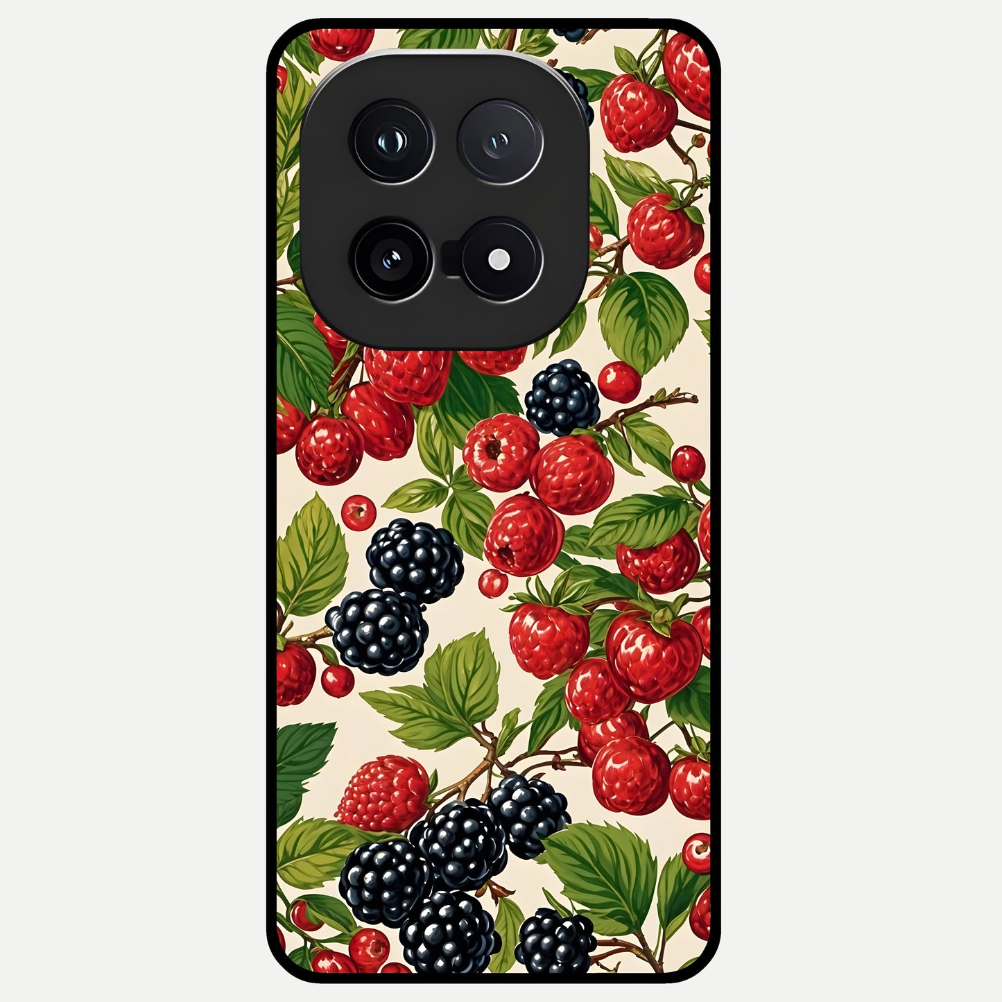  Mixed Berry Collage Glass Case for iQOO 15 back cover – full design glossy printed glass finish