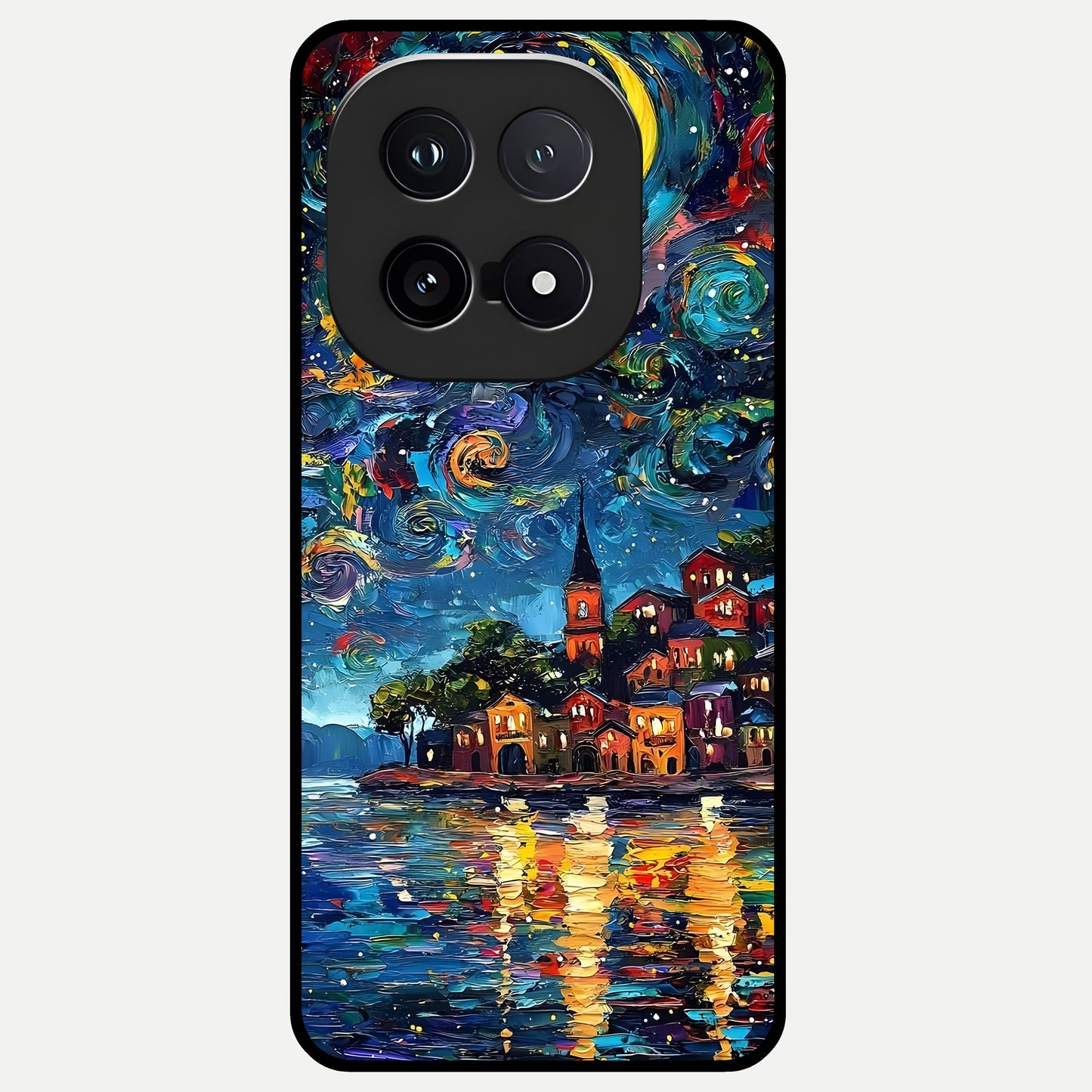  Moonlight Harbor Glow Glass Case for iQOO 15 back cover – full design glossy printed glass finish