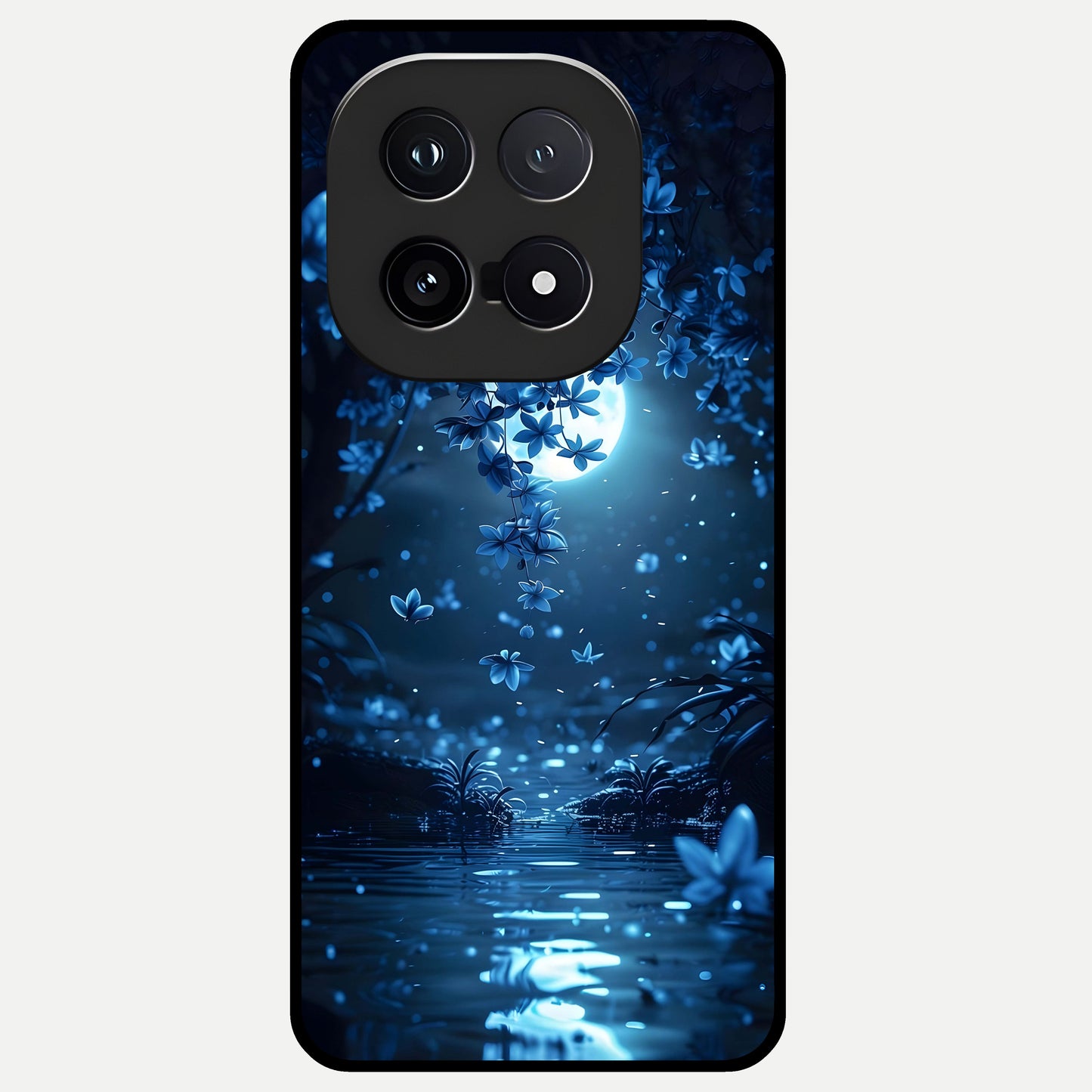  Moonlight Petal Dream Glass Case for iQOO 15 back cover – full design glossy printed glass finish