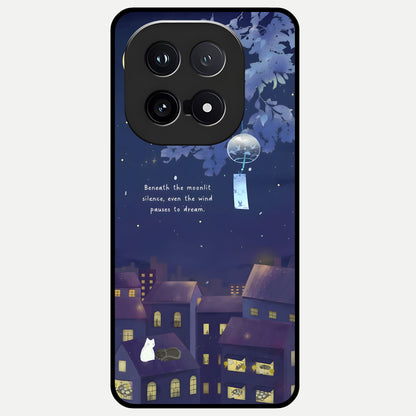  Moonlit Cat Silence Glass Case for iQOO 15 back cover – full design glossy printed glass finish