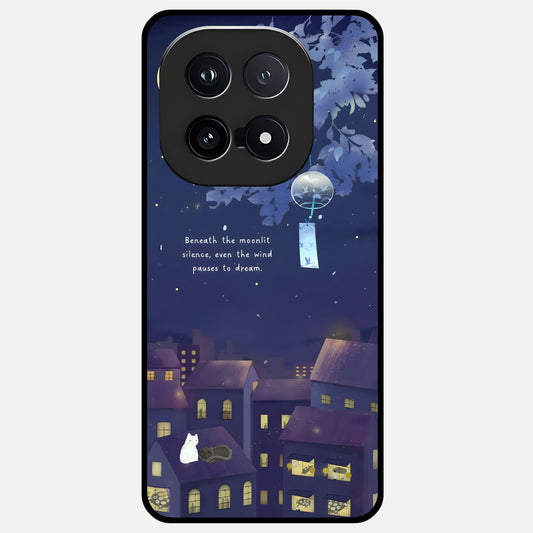  Moonlit Cat Silence Glass Case for iQOO 15 back cover – full design glossy printed glass finish