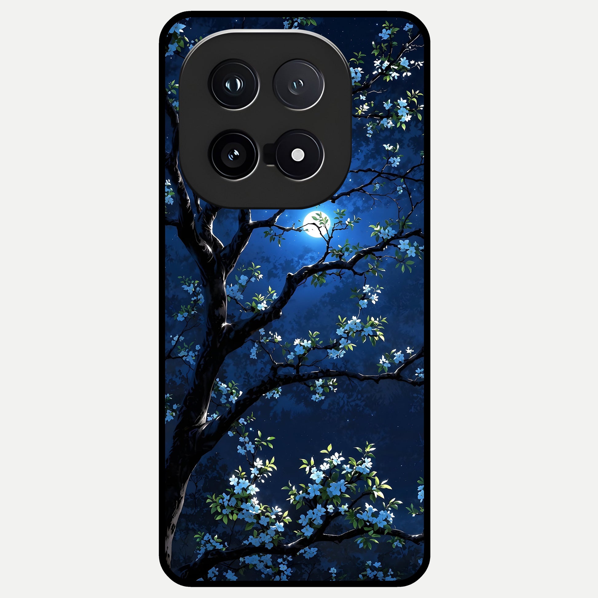  Mystic Floral Night Glass Case for iQOO 15 back cover – full design glossy printed glass finish