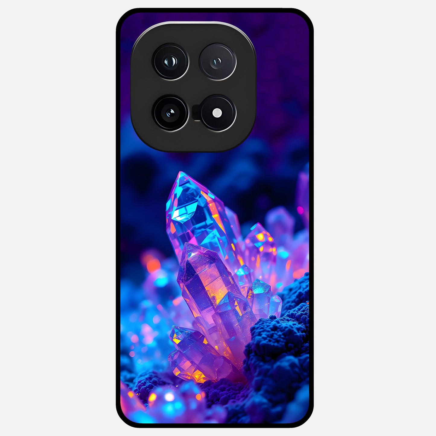  Neon Aura Shards Glass Case for iQOO 15 back cover – full design glossy printed glass finish