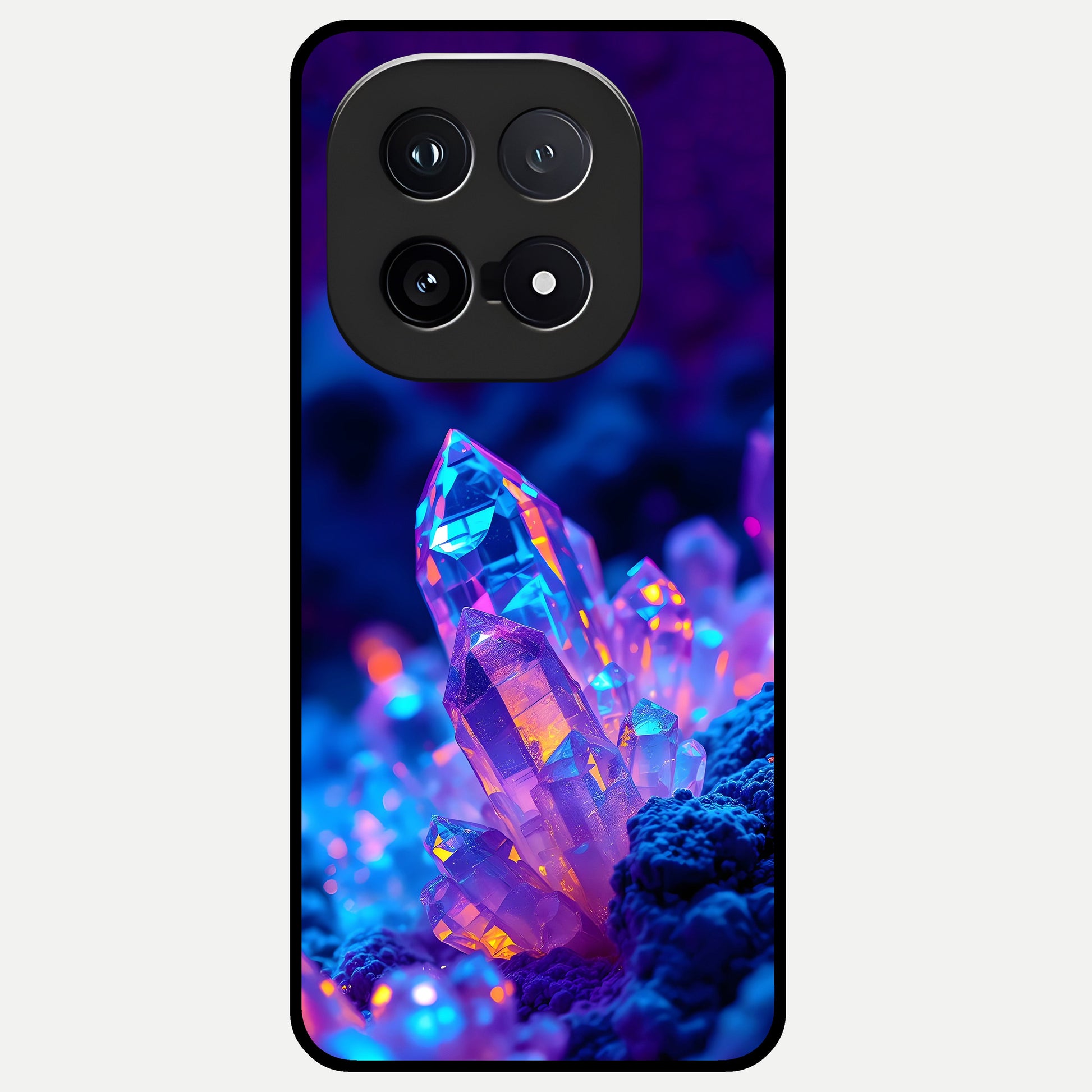  Neon Aura Shards Glass Case for iQOO 15 back cover – full design glossy printed glass finish