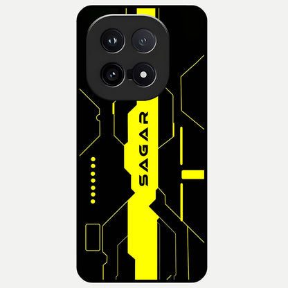  Neon CYBERPUNK Custom Name Glass Case for iQOO 15 back cover – full design glossy printed glass finish