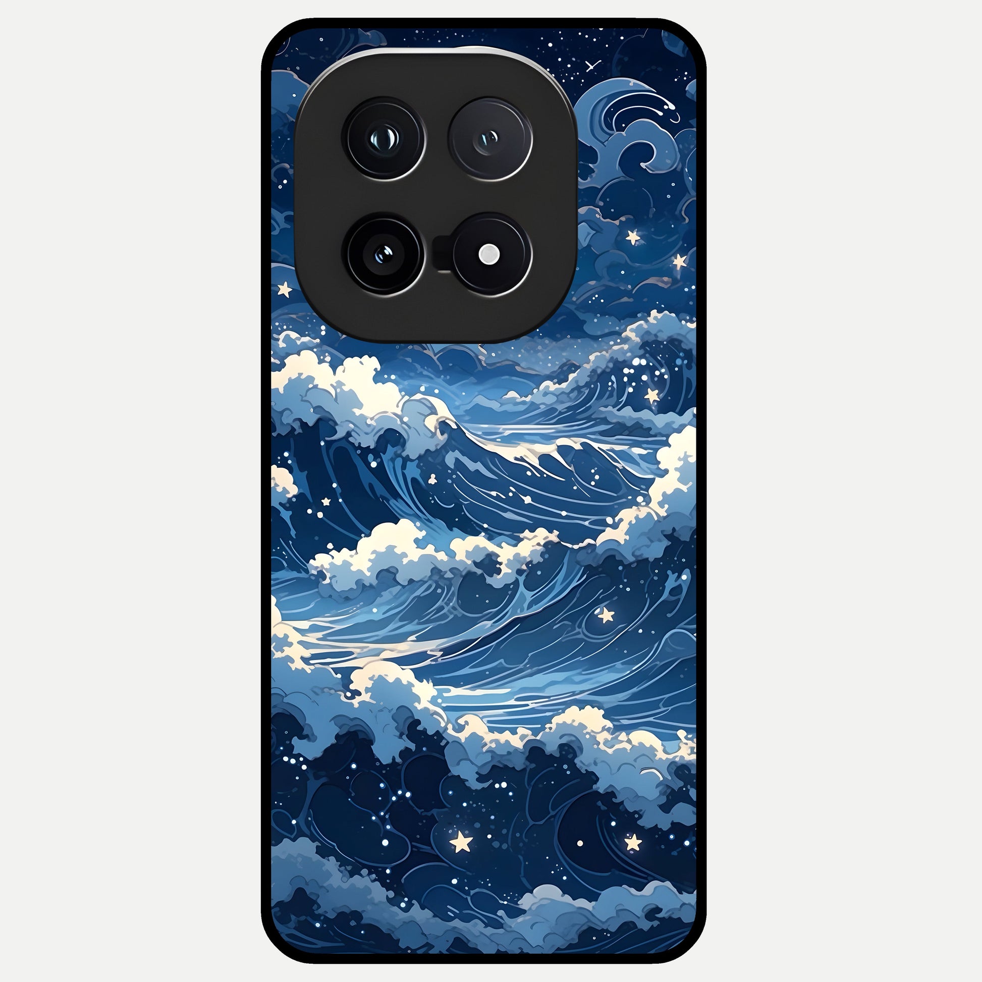  Ocean Moon Waves Glass Case for iQOO 15 back cover – full design glossy printed glass finish