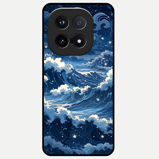  Ocean Moon Waves Glass Case for iQOO 15 back cover – full design glossy printed glass finish