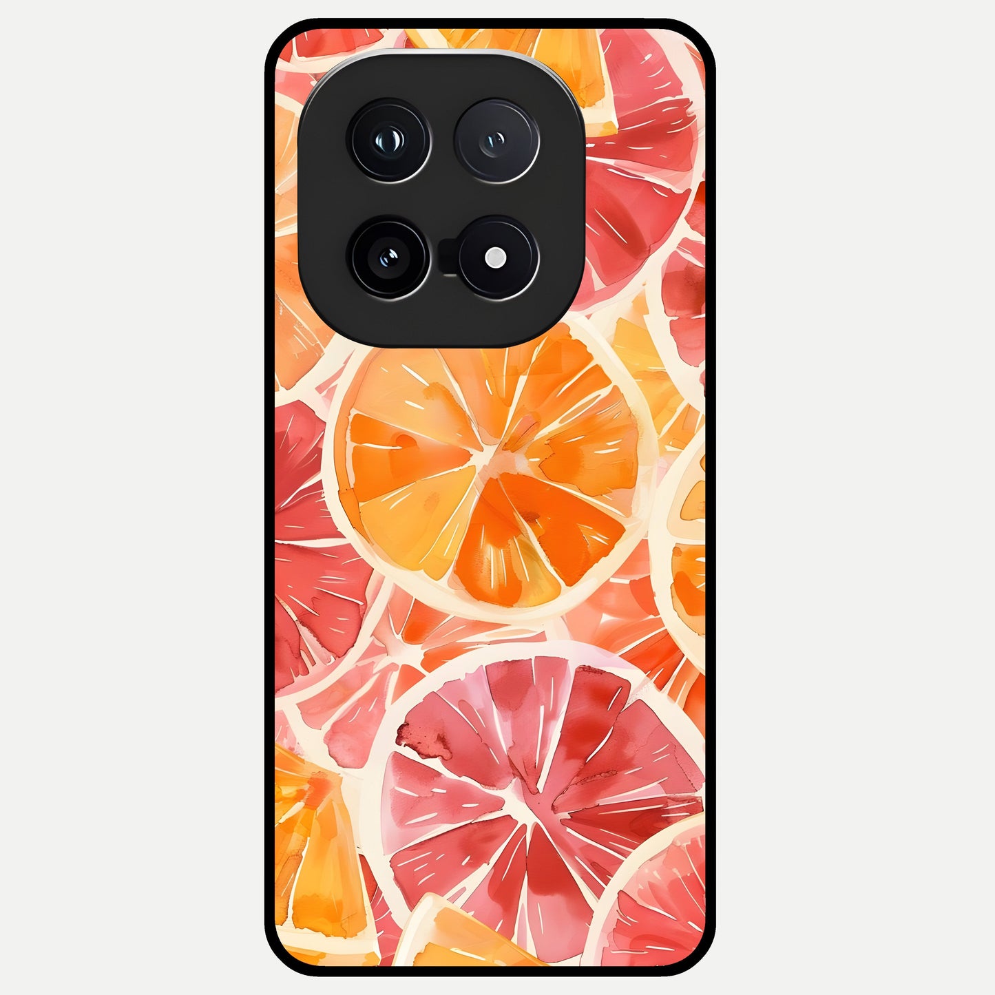  Orange Fruits Pattern Glass Case for iQOO 15 back cover – full design glossy printed glass finish