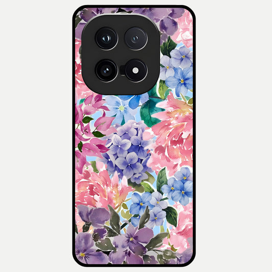  Pastel Floral Mix Glass Case for iQOO 15 back cover – full design glossy printed glass finish