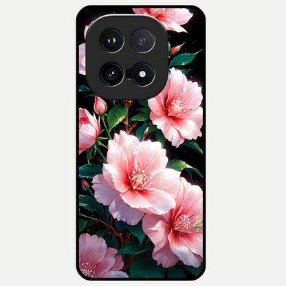  Peach Flower Glass Case for iQOO 15 back cover – full design glossy printed glass finish
