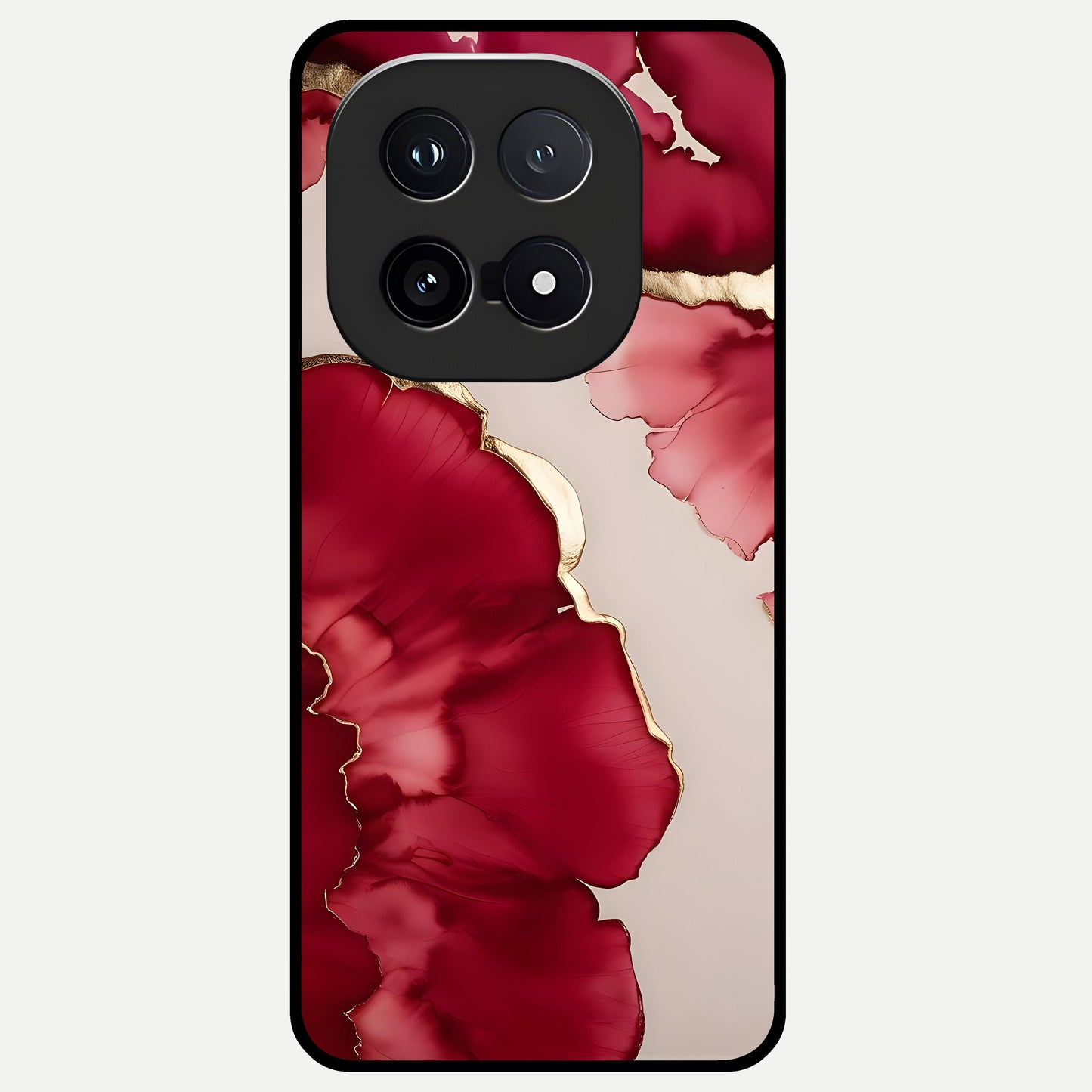  Pink And White Marble Glass Case for iQOO 15 back cover – full design glossy printed glass finish