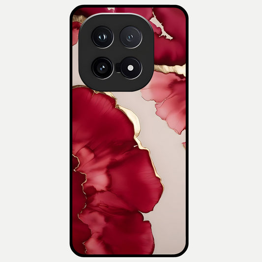  Pink And White Marble Glass Case for iQOO 15 back cover – full design glossy printed glass finish