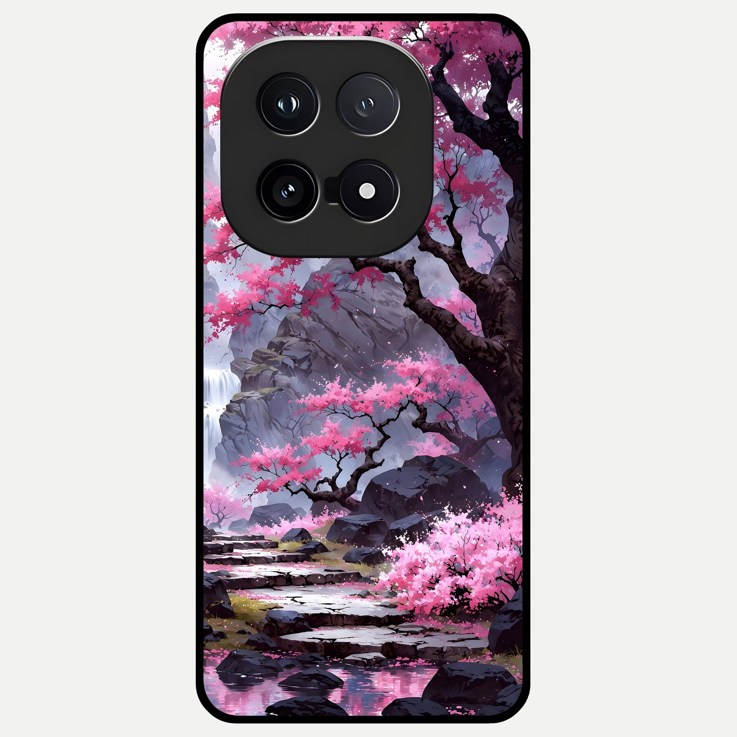  Pink Sunflower Glow Glass Case for iQOO 15 back cover – full design glossy printed glass finish