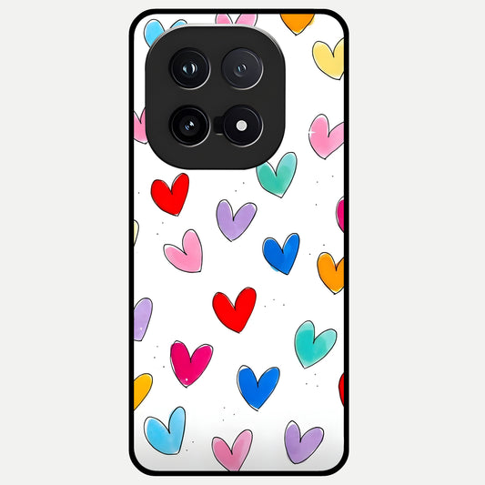  Playful Love Doodles Glass Case for iQOO 15 back cover – full design glossy printed glass finish