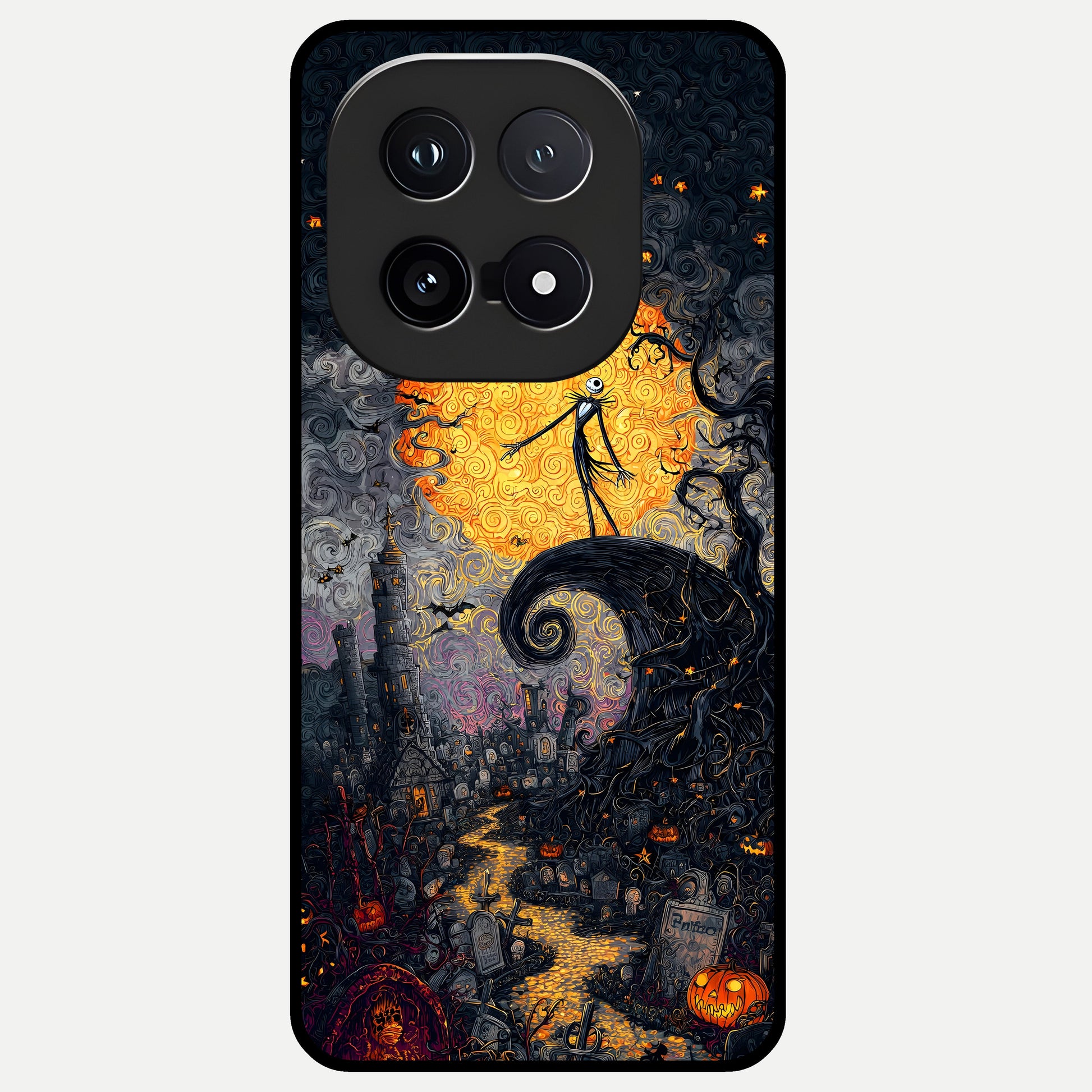  Pumpkin Moonlight Tale Glass Case for iQOO 15 back cover – full design glossy printed glass finish