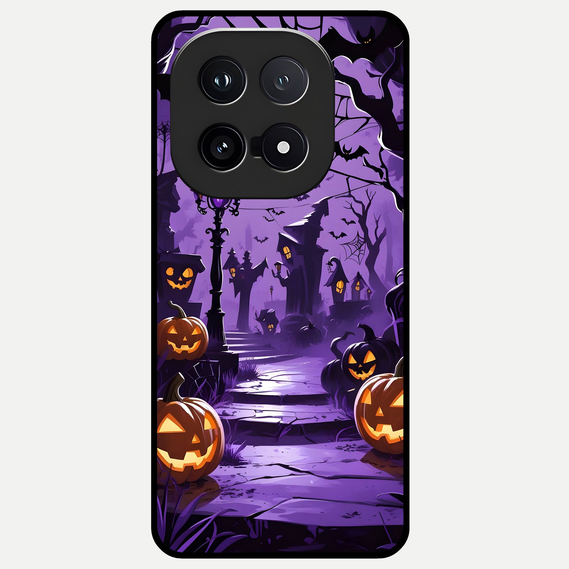  Pumpkin Patch Halloween Glass Case for iQOO 15 back cover – full design glossy printed glass finish