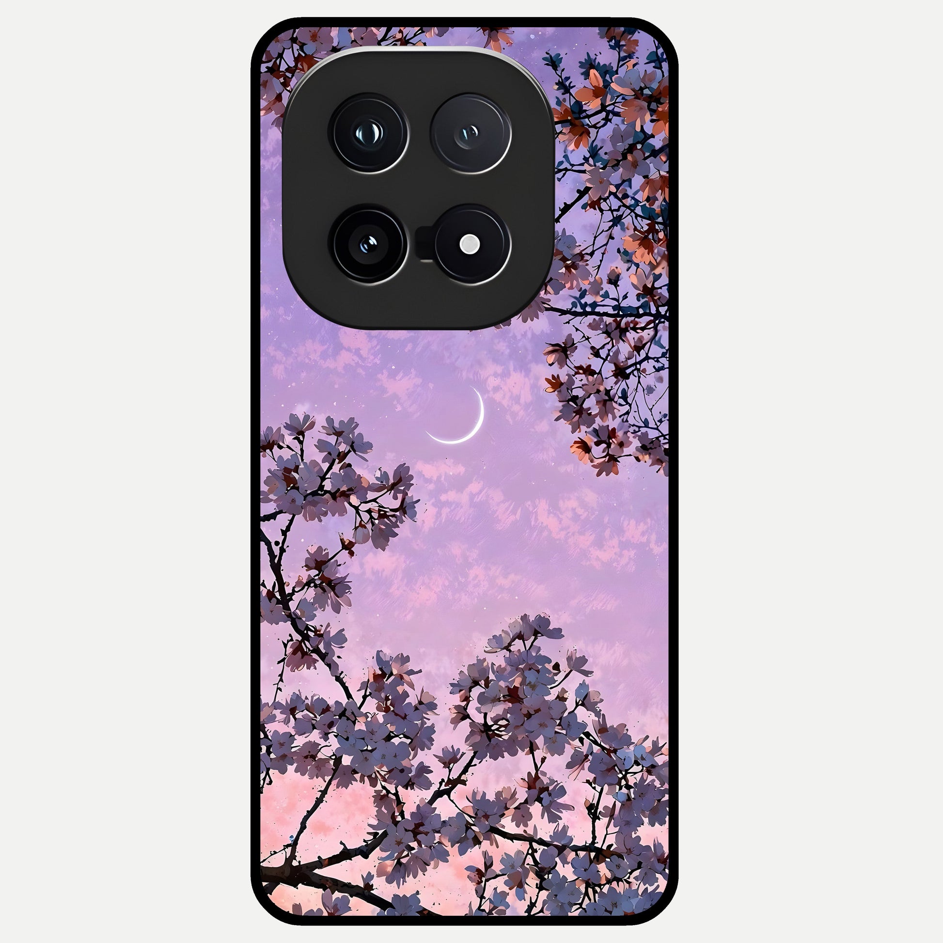  Purple Serenity Moon Glass Case for iQOO 15 back cover – full design glossy printed glass finish