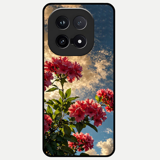  Red Bloom Skies Glass Case for iQOO 15 back cover – full design glossy printed glass finish