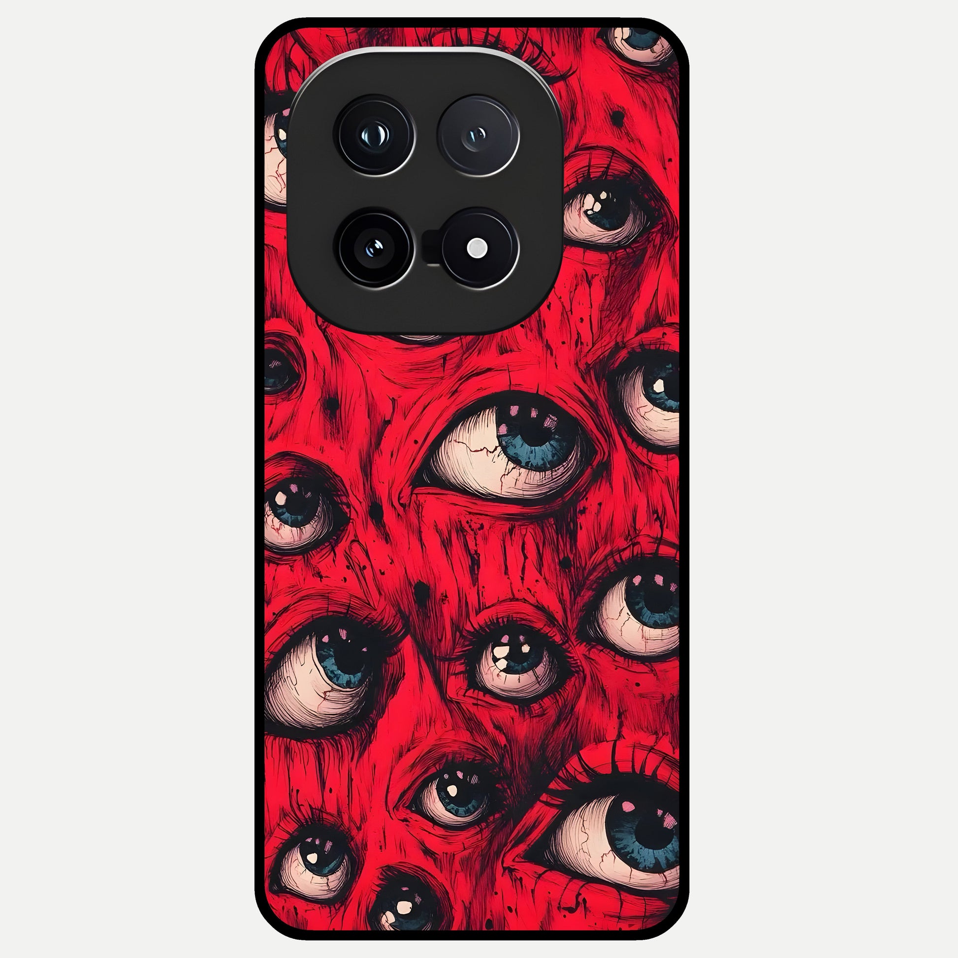  Red Eyes Pattern Glass Case for iQOO 15 back cover – full design glossy printed glass finish