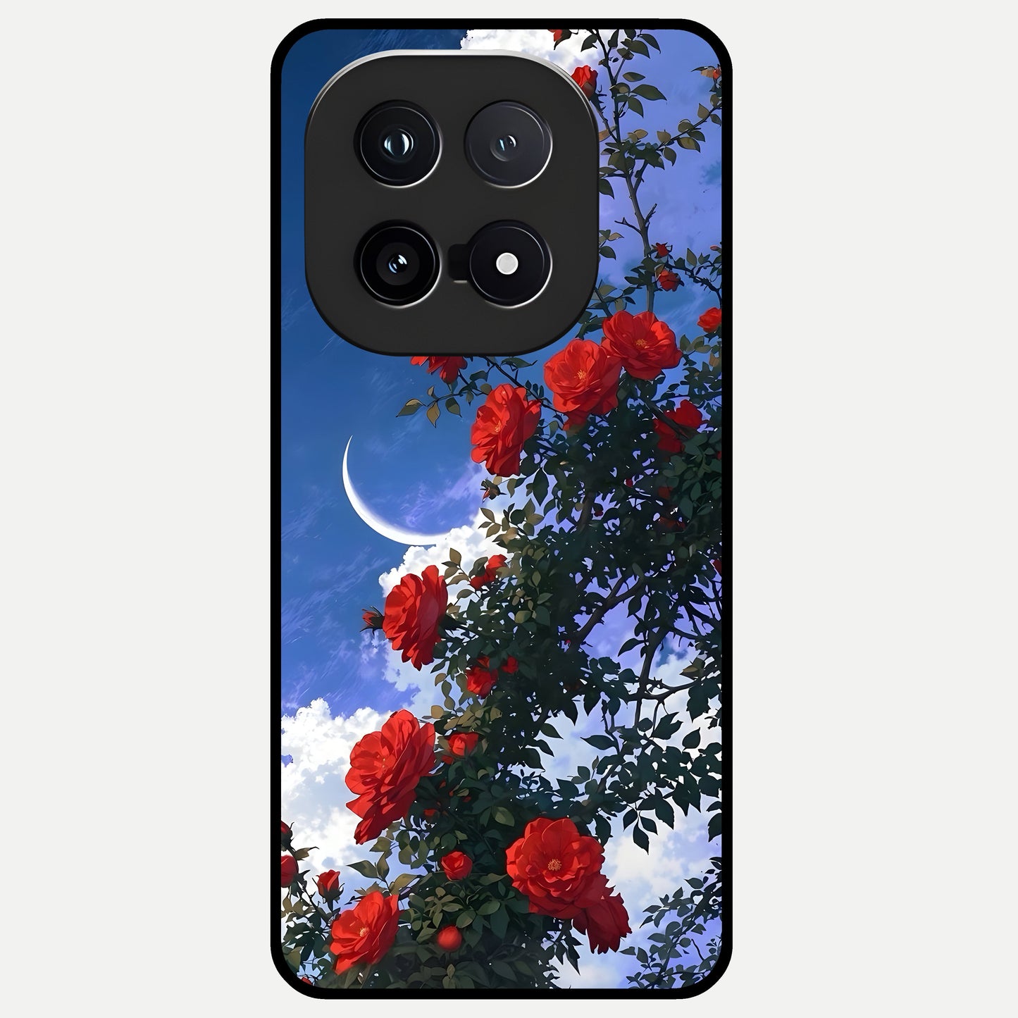  Rose Drift Flowers Glass Case for iQOO 15 back cover – full design glossy printed glass finish