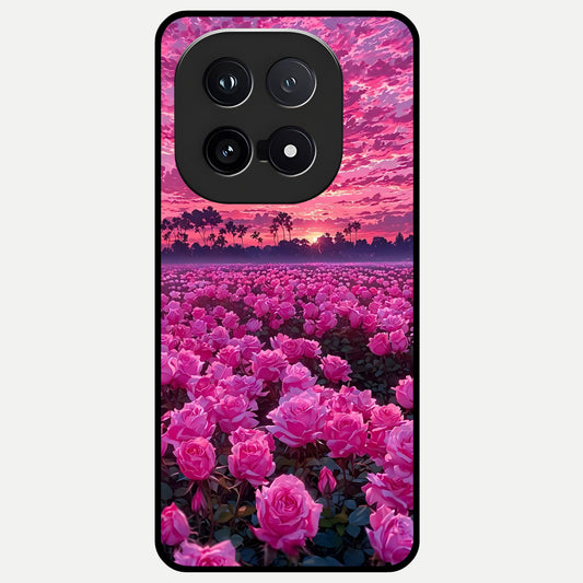  Rose Sunset Valley Glass Case for iQOO 15 back cover – full design glossy printed glass finish