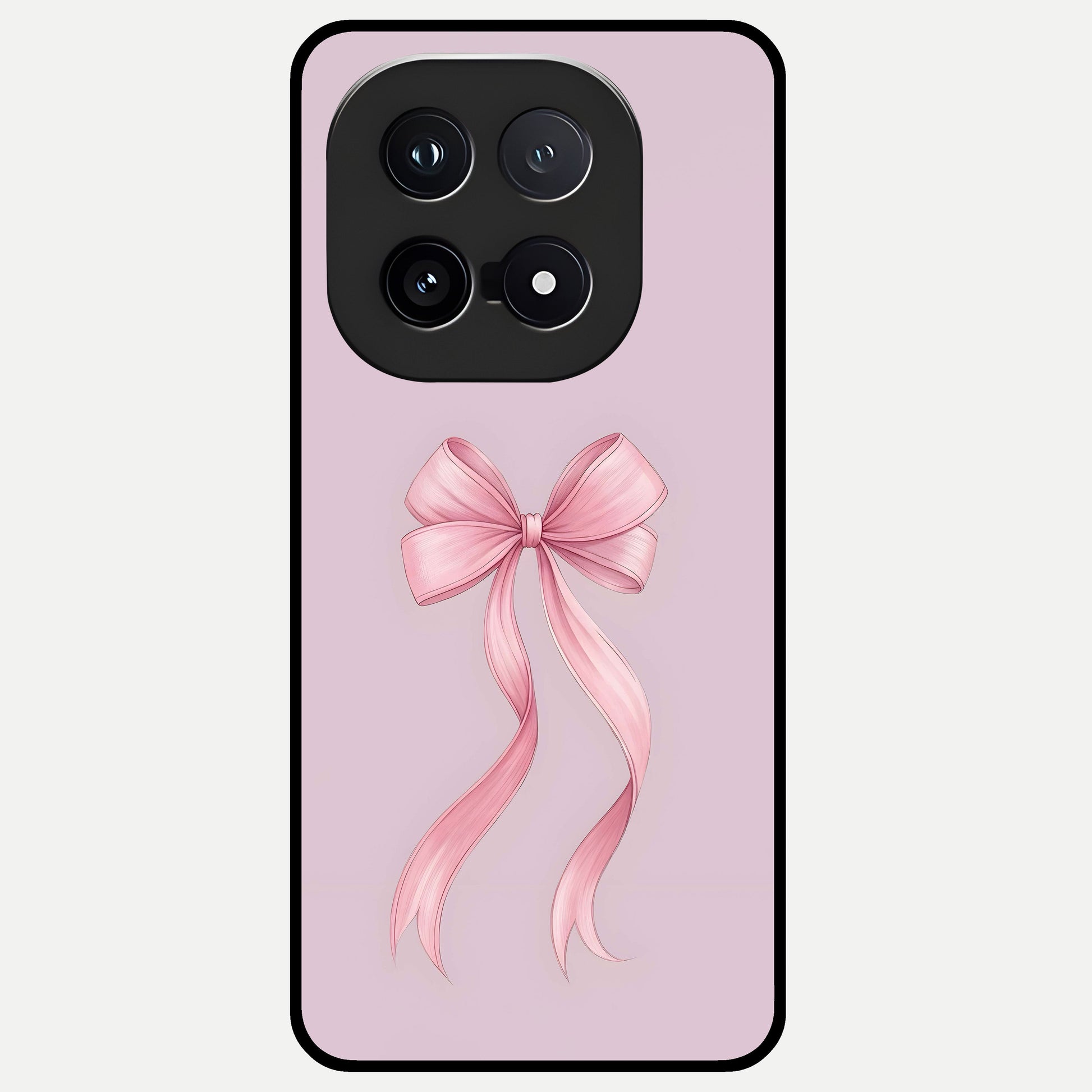  Soft Blush Bow Glass Case for iQOO 15 back cover – full design glossy printed glass finish