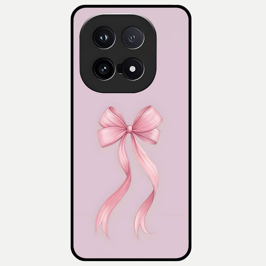  Soft Blush Bow Glass Case for iQOO 15 back cover – full design glossy printed glass finish